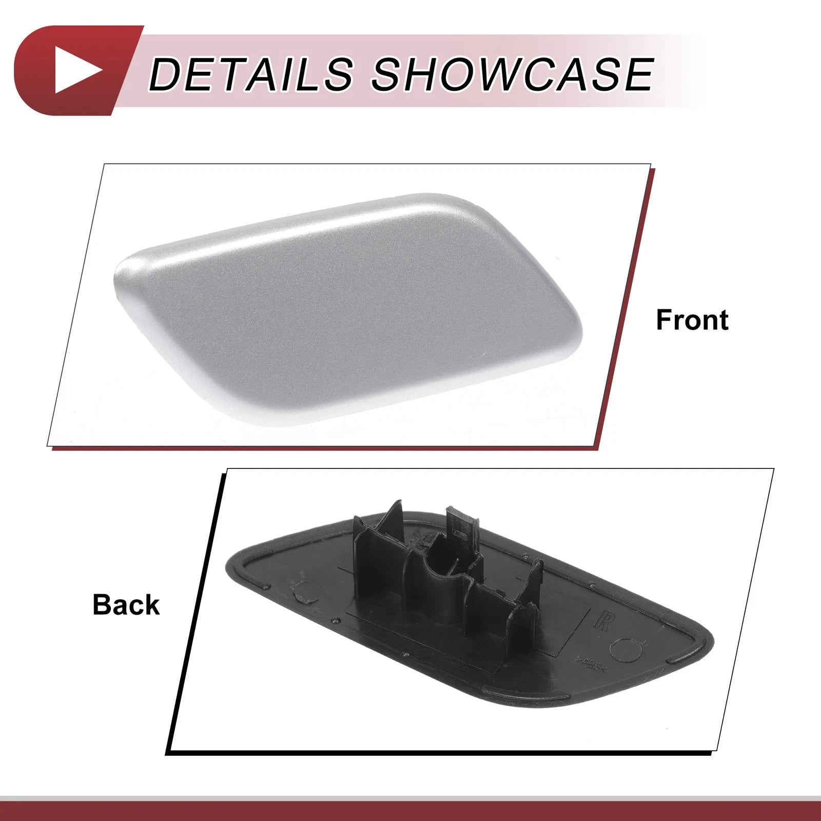 Front Right Washer Nozzle Cover Cap for Subaru Outback (2010–2018) Silver Tone