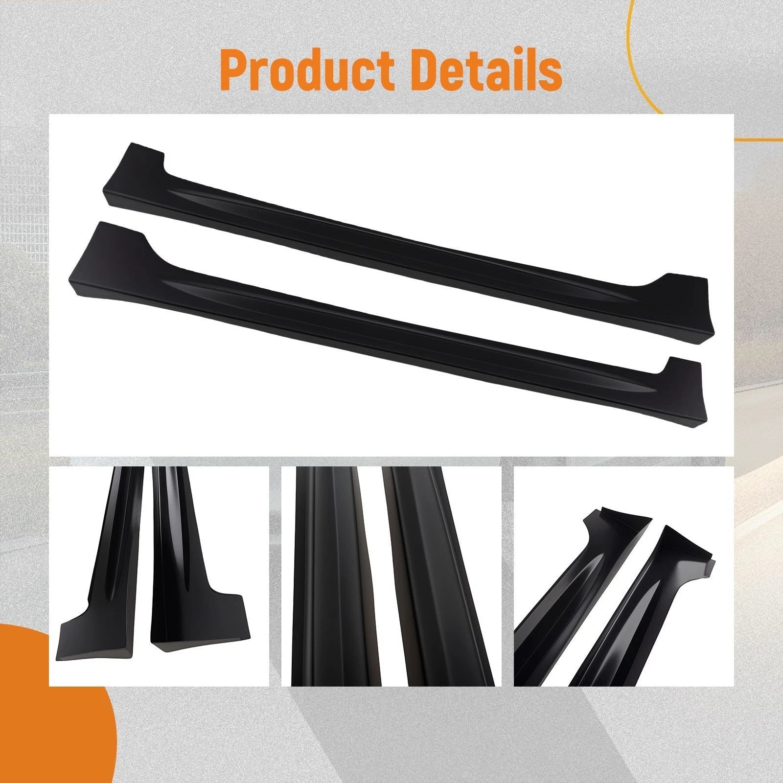 Body Panel Kit Extension for Honda Civic 4Dr (2006–2011) Black Side Skirt