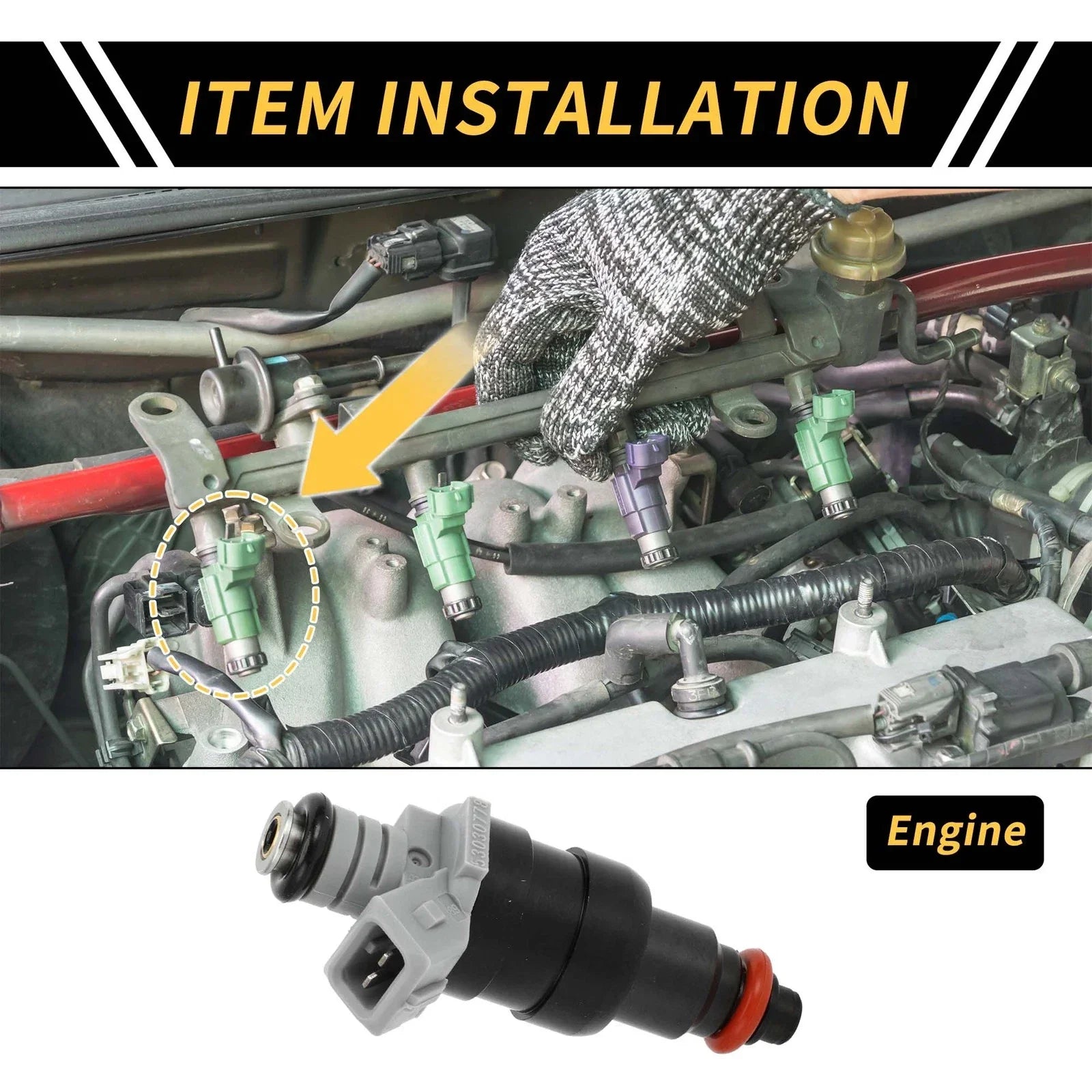 Fuel Injector for Dodge Ram 1500 1996-1999 1 x Hole Black Injector