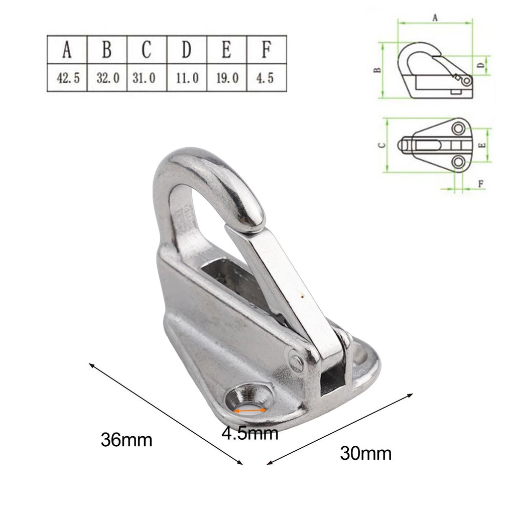 Set of 10 Stainless Steel Spring Snap Fending Hooks for Marine Boat