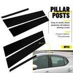 Set of 6 Glossy Black Pillar Post Trim for Kia Optima (2011–2015)