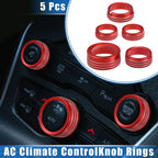 5 Pcs AC Climate Control Knob Rings for Chrysler 300, Dodge Challenger (2005-2023)
