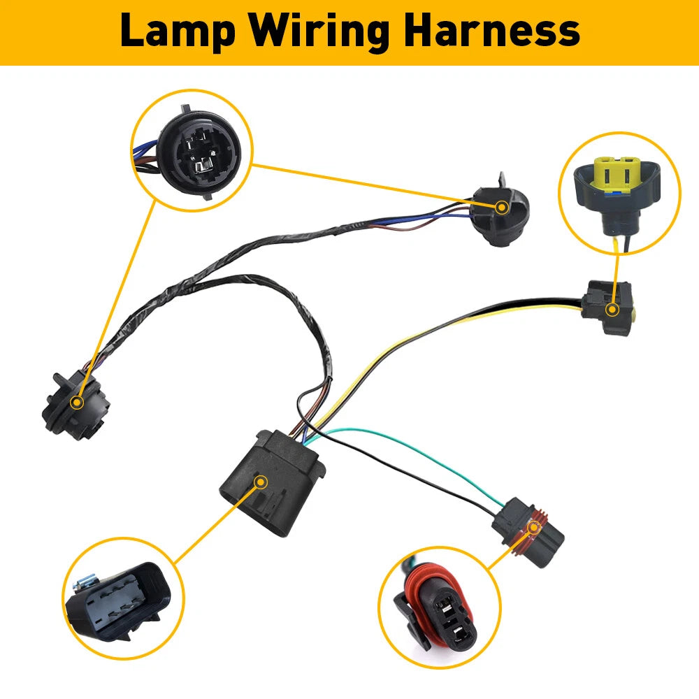 2X Headlight Wiring Harness for Chevy Silverado 1500 2500 3500 (2007–2014)
