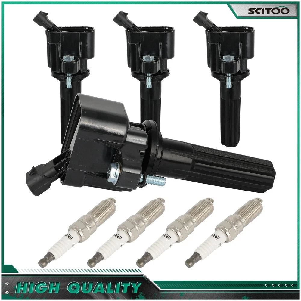 Set of 4 Ignition Coils & Spark Plugs for Chevrolet Colorado GMC Canyon Envoy