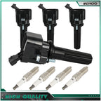 Set of 4 Ignition Coils & Spark Plugs for Chevrolet Colorado GMC Canyon Envoy