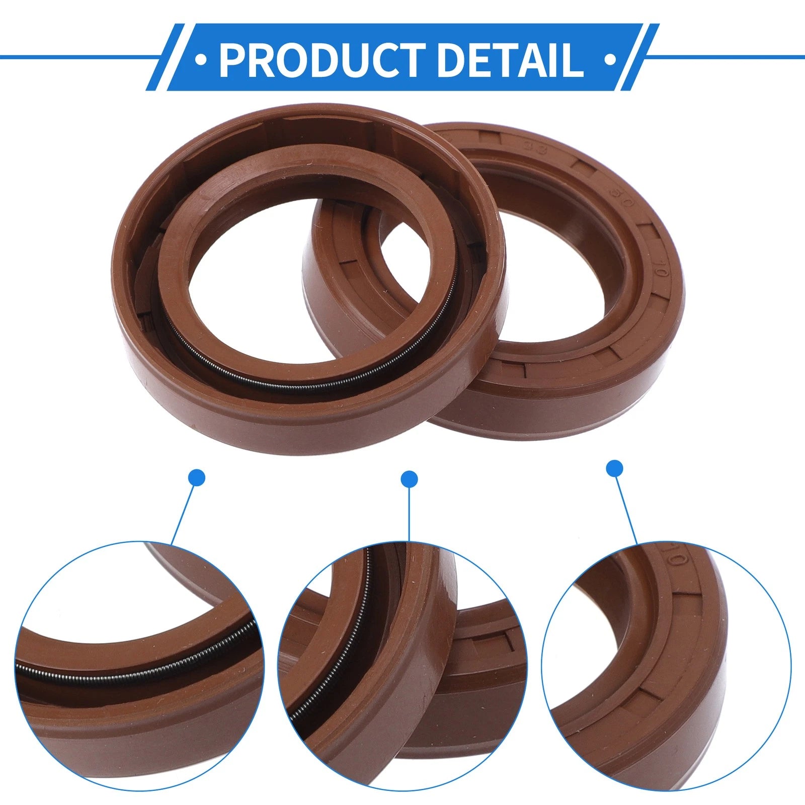 2X Oil Seal Rotary Shaft Seal   FKM Rubber 33x50x10mm