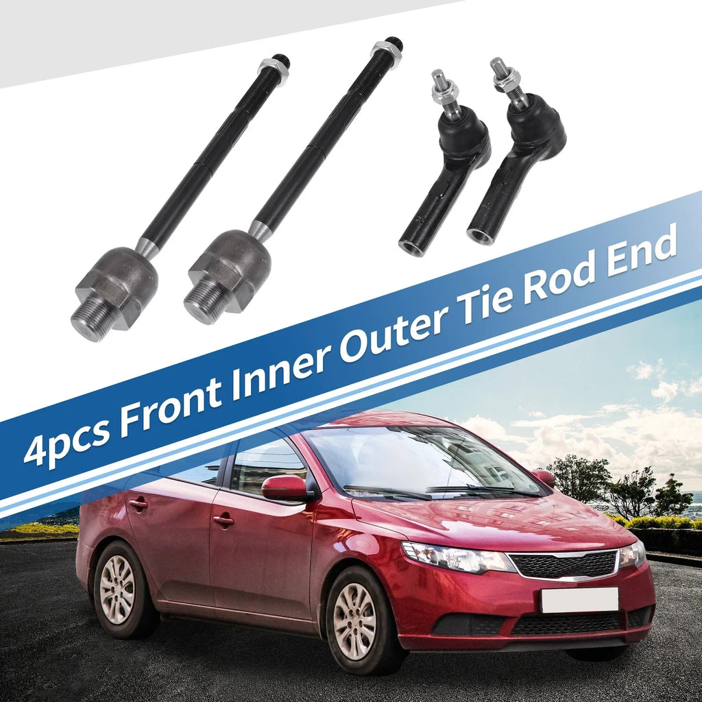 4pcs Front Inner Outer Tie Rod Ends for Dodge Dakota (2000-2004) 4WD