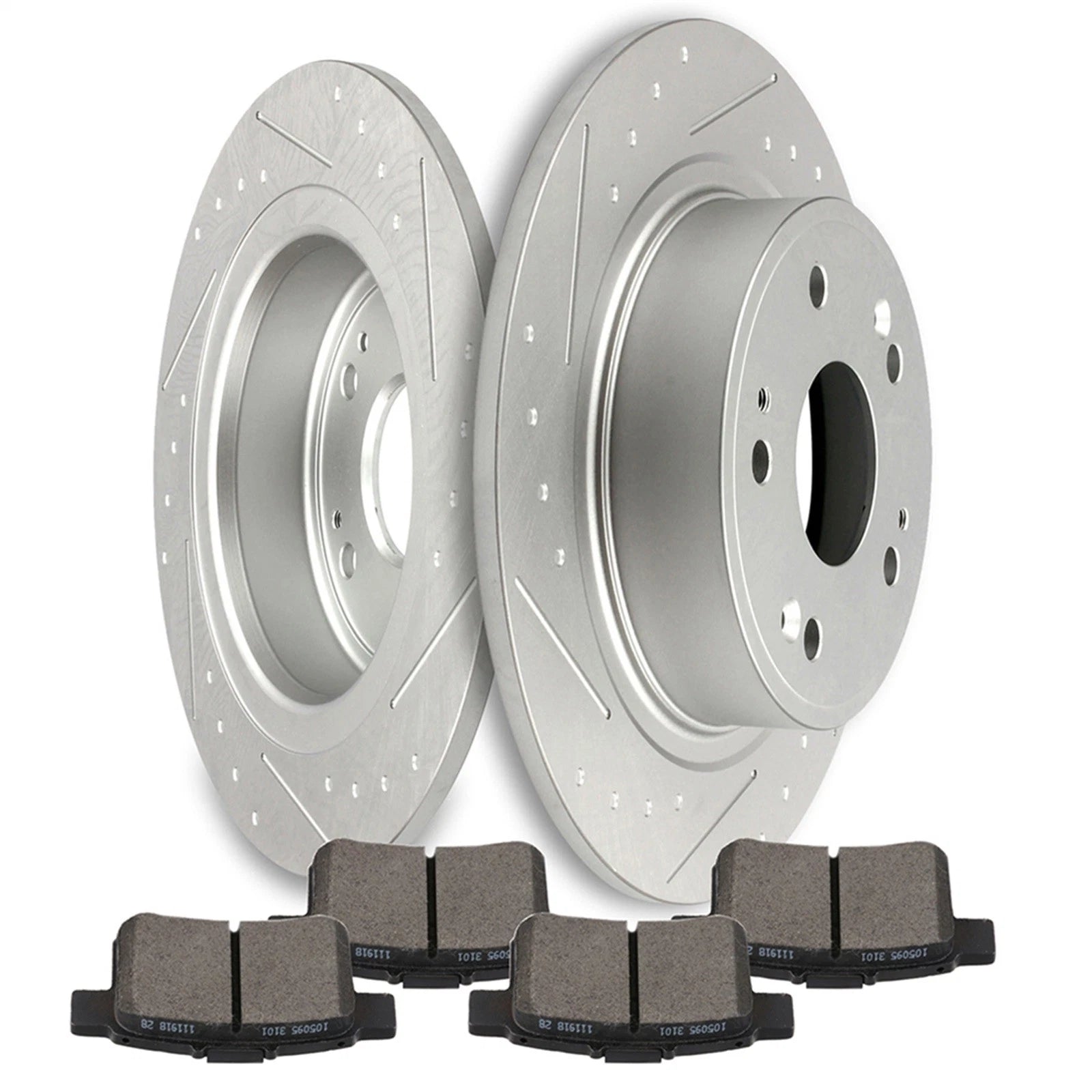 Set of 4 Rear Brake Rotors and Ceramic Pads for Honda Accord, Acura TSX