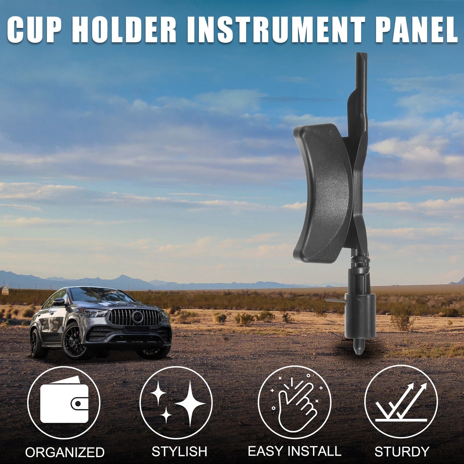 Cup Holder for Mercedes-Benz W166 (2012–2015) No.A1666806402 Black