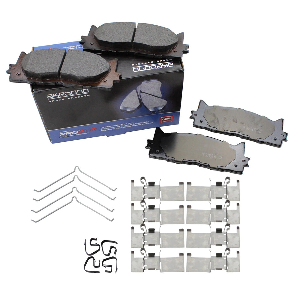 Set of 4 Akebono ProACT Front Ceramic Brake Pads for Toyota ES300h ES350 Avalon Camry (2013–2020)