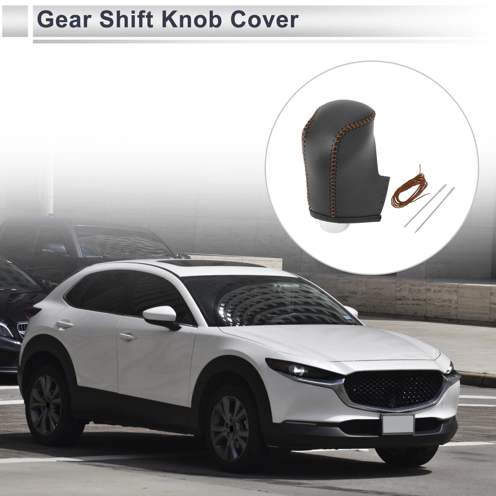 1 Pc Gear Shift Knob Cover for Mazda CX-30 (2020–2021) Black Brown