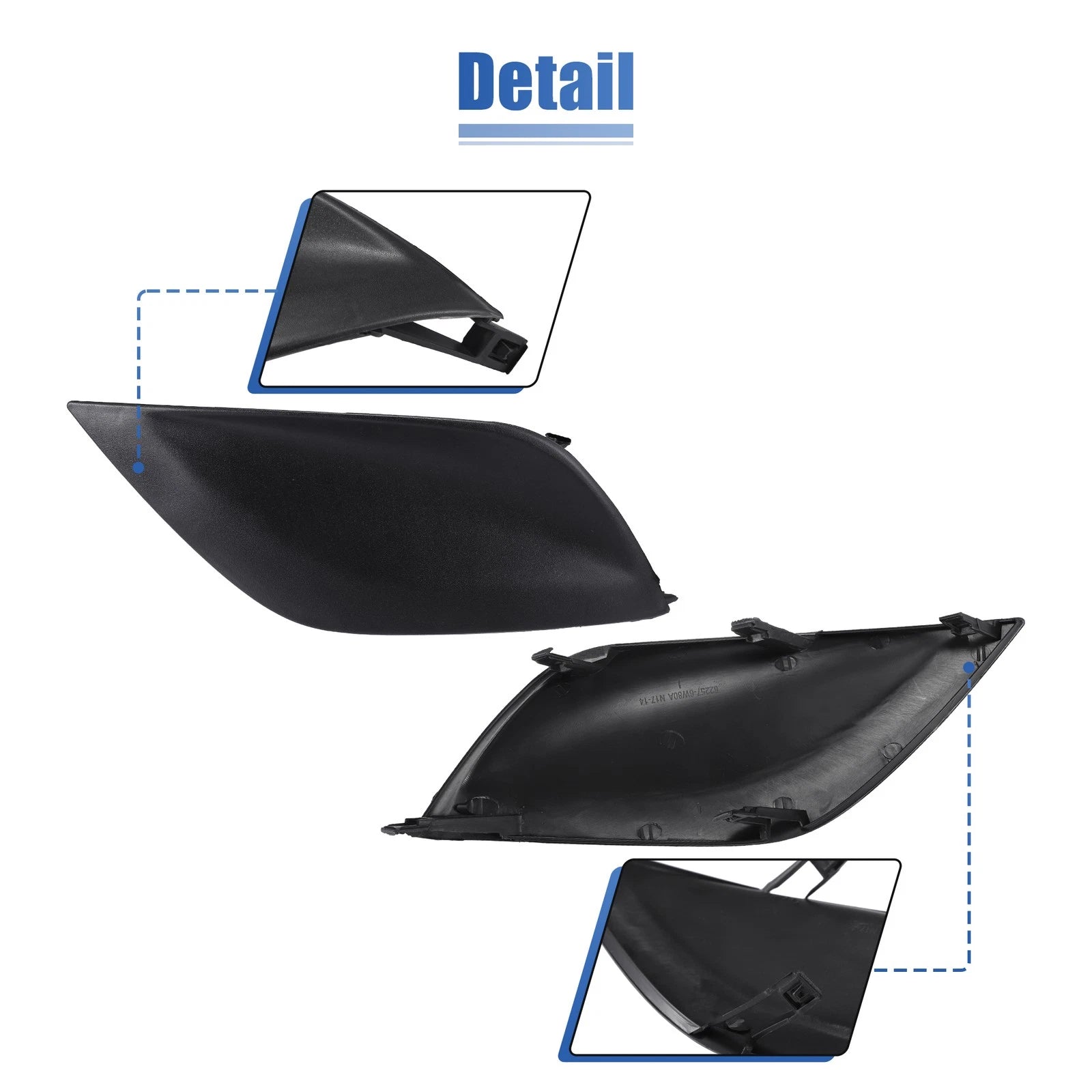 1 Pair Fog Light Cover No. 622576W80B/622566W80B for Nissan Versa (2015–2018)
