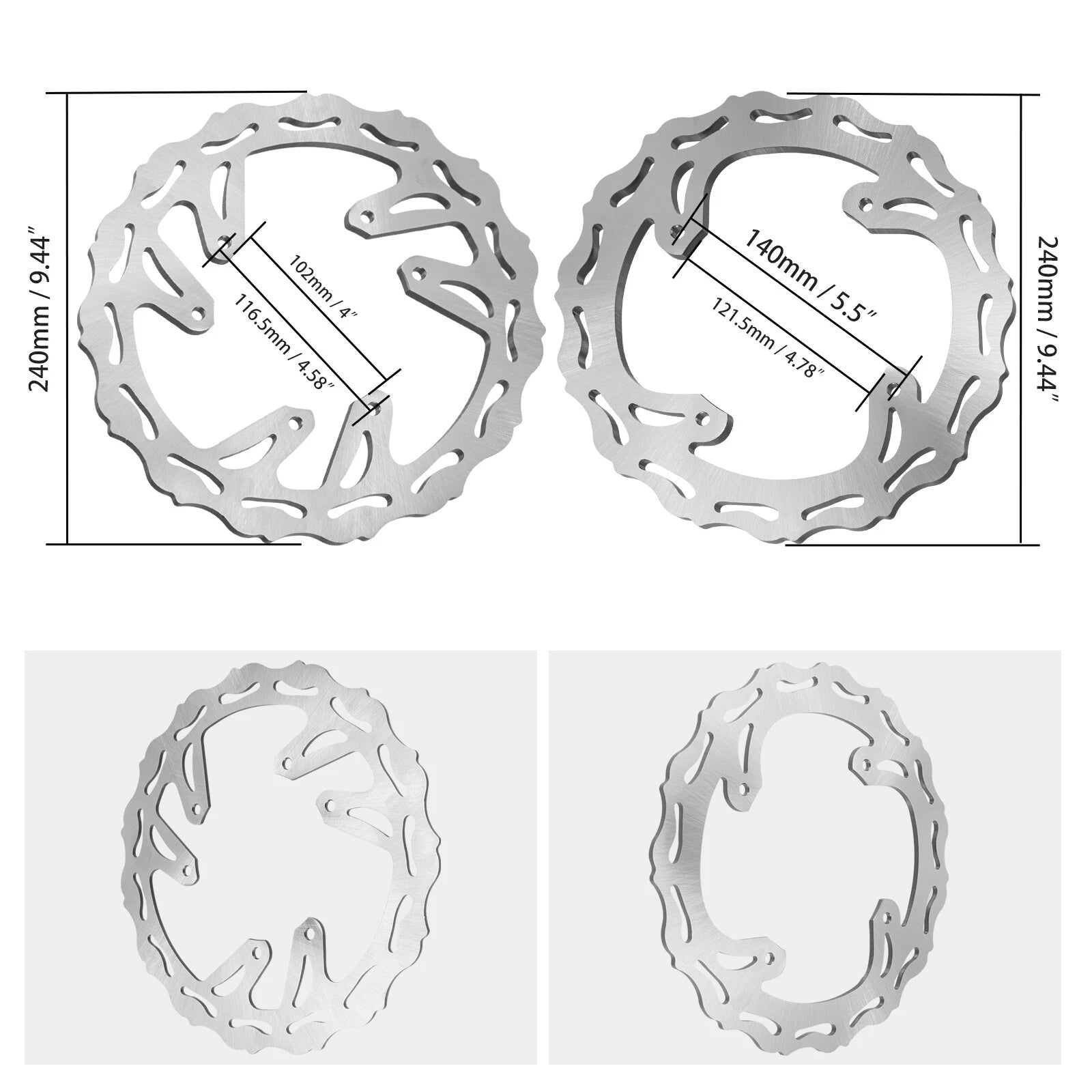 Front Rear Brake Disc Rotor Set for Honda CR125 CR250 CRF250R CRF450R CRF450X (2002–2014)