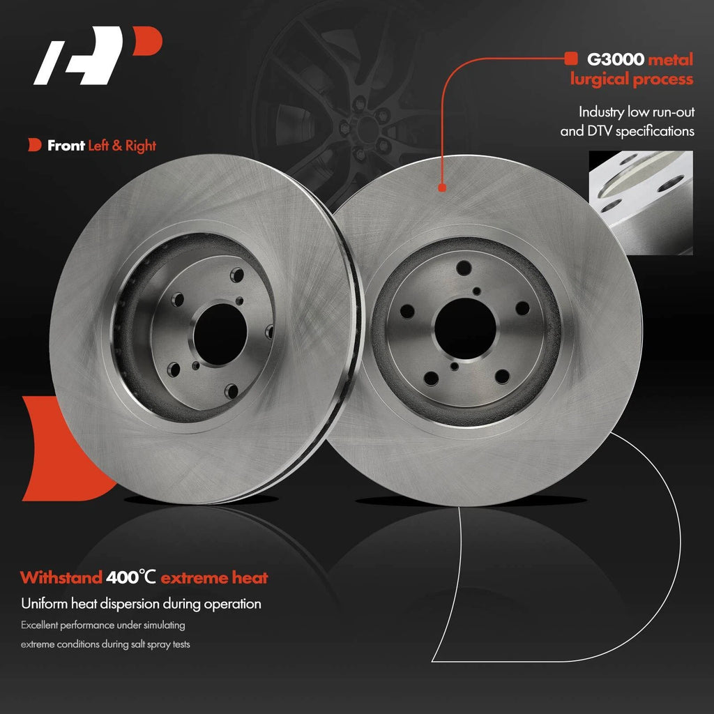 Set of 2 Front Disc Brake Rotors for Subaru Outback (2015–2019)