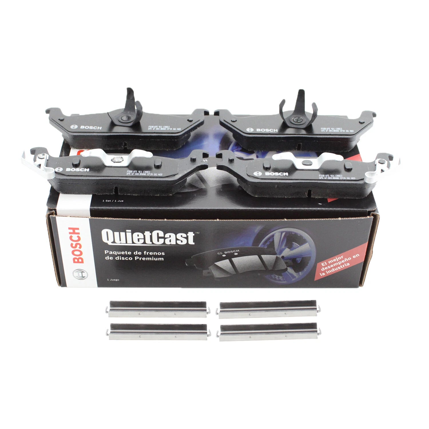 Set of 4 Bosch QuietCast Rear Ceramic Slotted Brake Pads for Ford F-150 (2004–2020)
