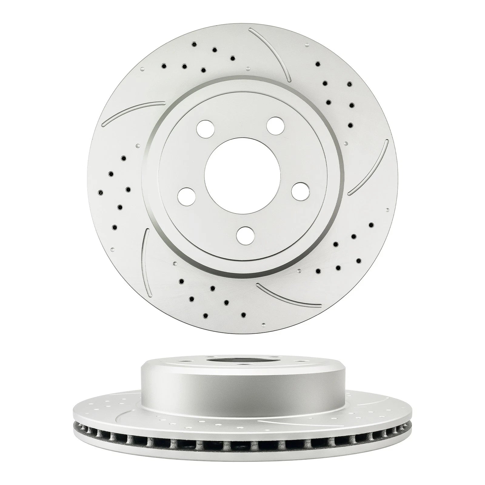 Rear Drilled Slotted Rotors and Pads for Chrysler 300 and Dodge Challenger (2011–2014)