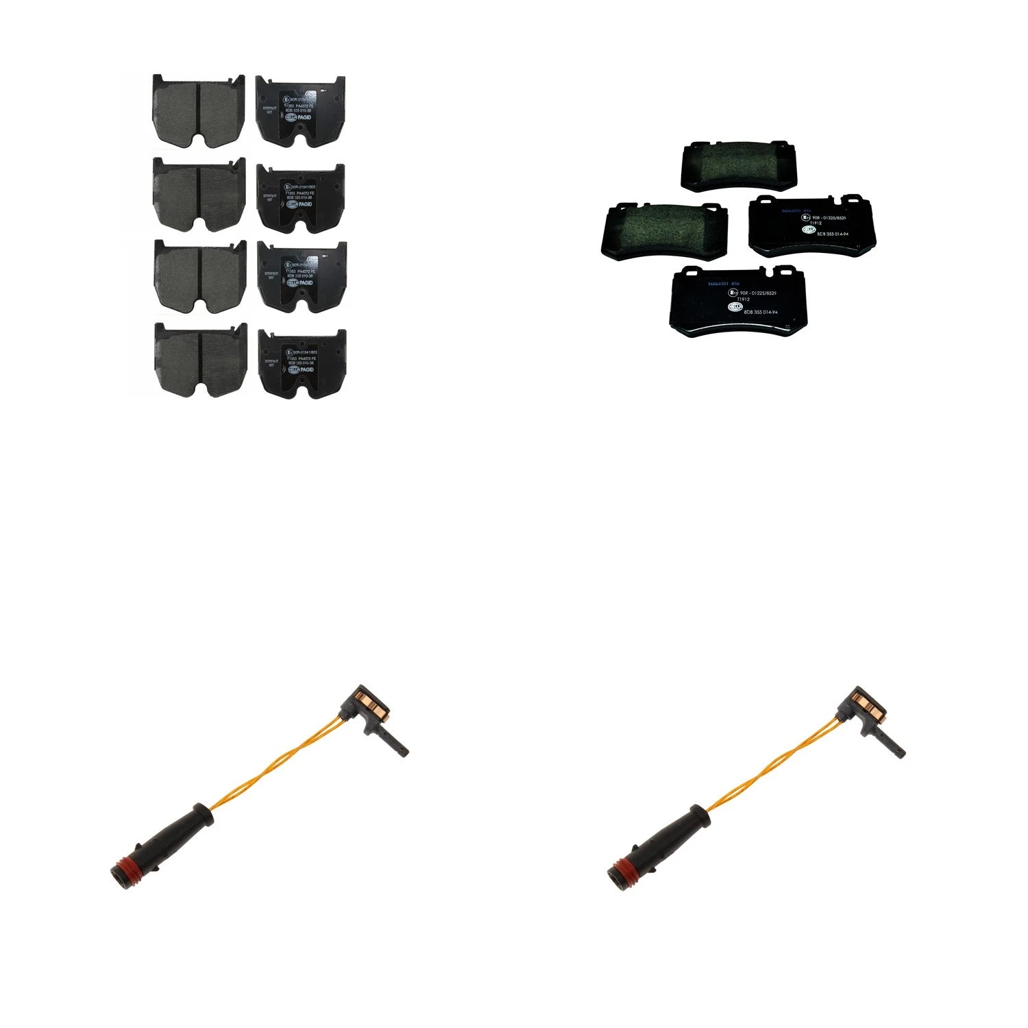 Hella Disc Brake Pad Kit w/ Sensors for Mercedes W220 S65 AMG (2000–2006)