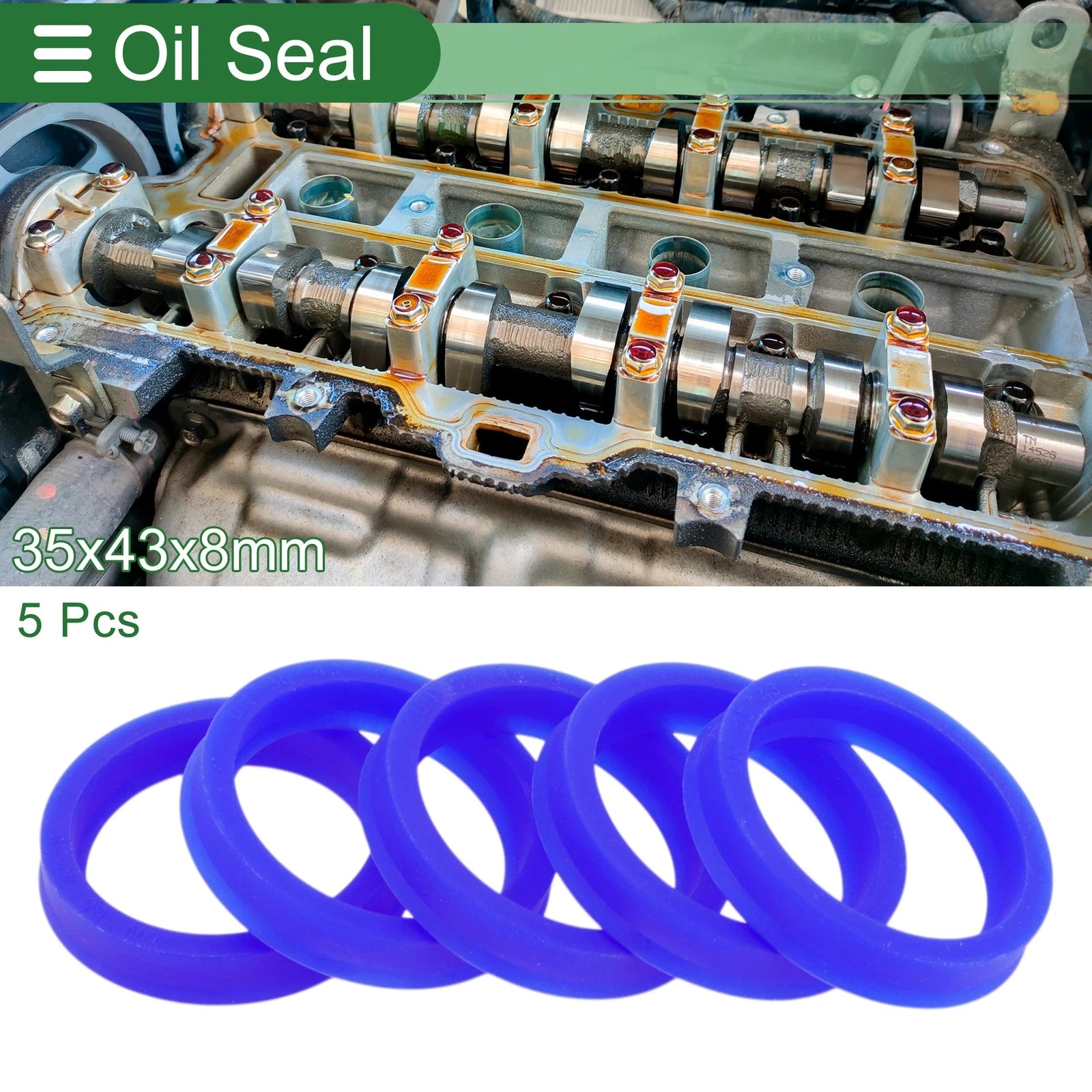 Set of 5 Oil Seal Rotary Shaft Seal TPU 35x43x8mm High Pressure