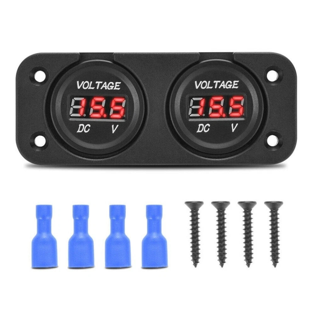 Dual Battery LED Digital Voltmeter for Marine and Boat (Waterproof)