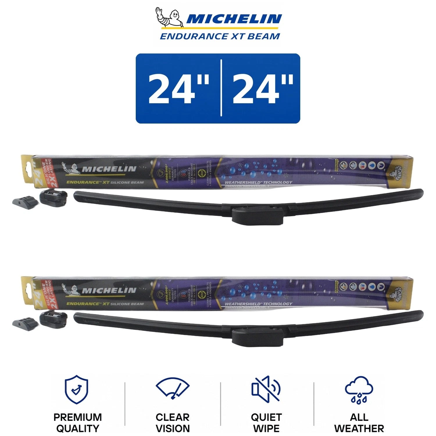 Set of 2 Wiper Blades for Mazda MPV (2000–2006) - Michelin Endurance XT 24"