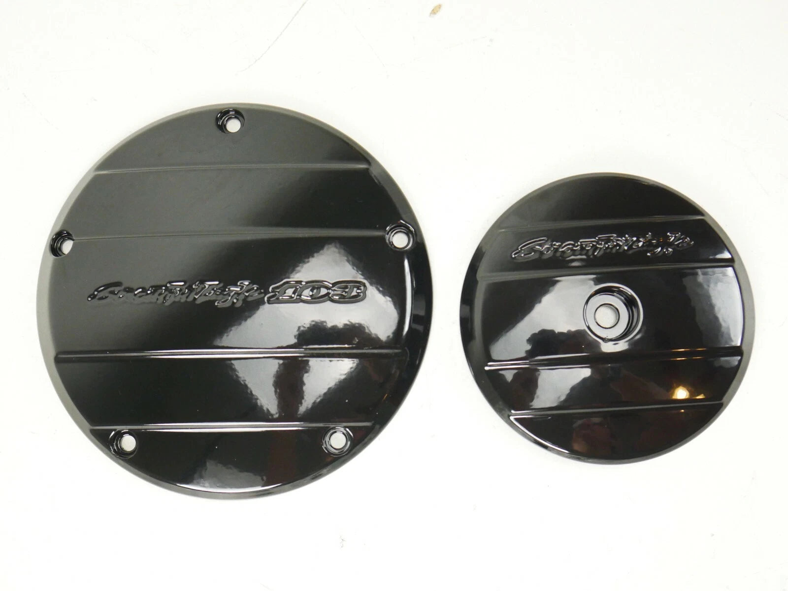 Gloss Black Derby & Air Cover for Harley CVO Softail Dyna Road King Electra Glide