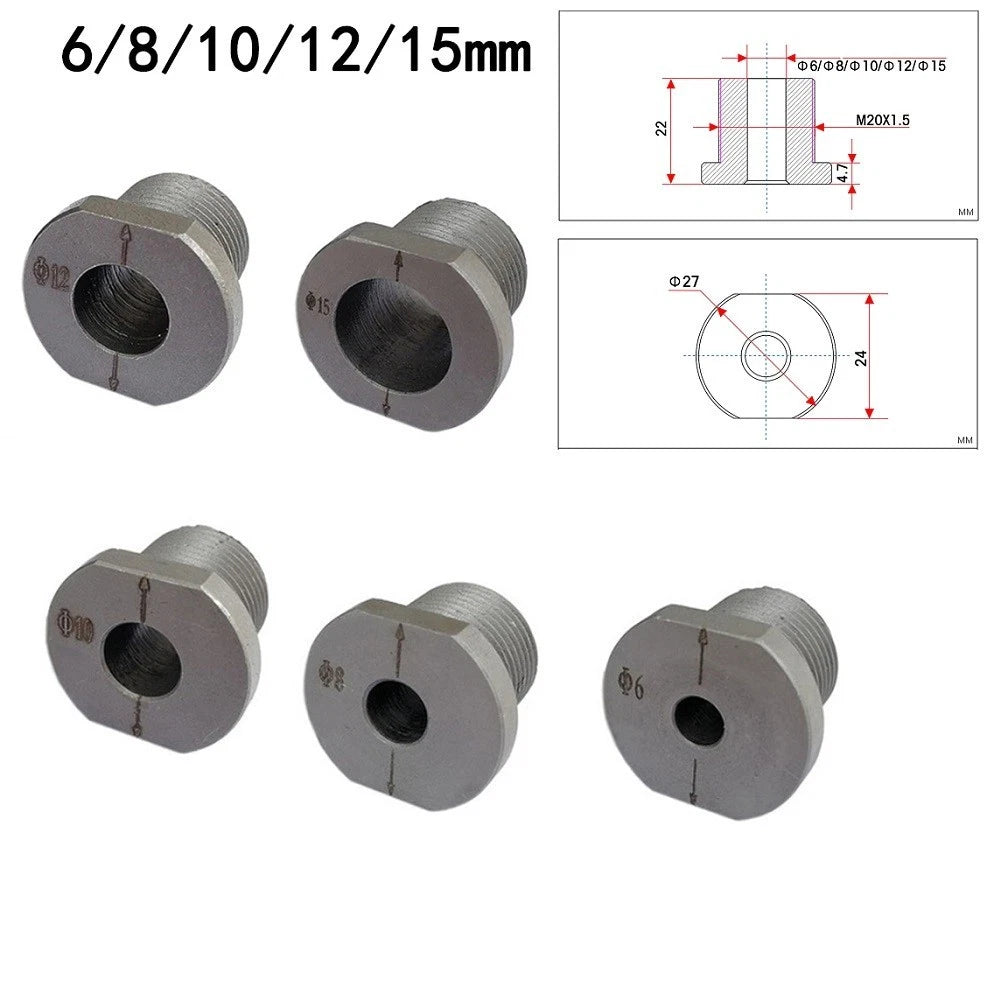 3-in-1 Hole Punch Accessory Metal Drill Sleeve for Doweling Jig (6-15mm)