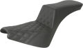 Step-Up Seat for Harley Davidson (2014–2023) - Black, Lattice Stitch, 818-30-192
