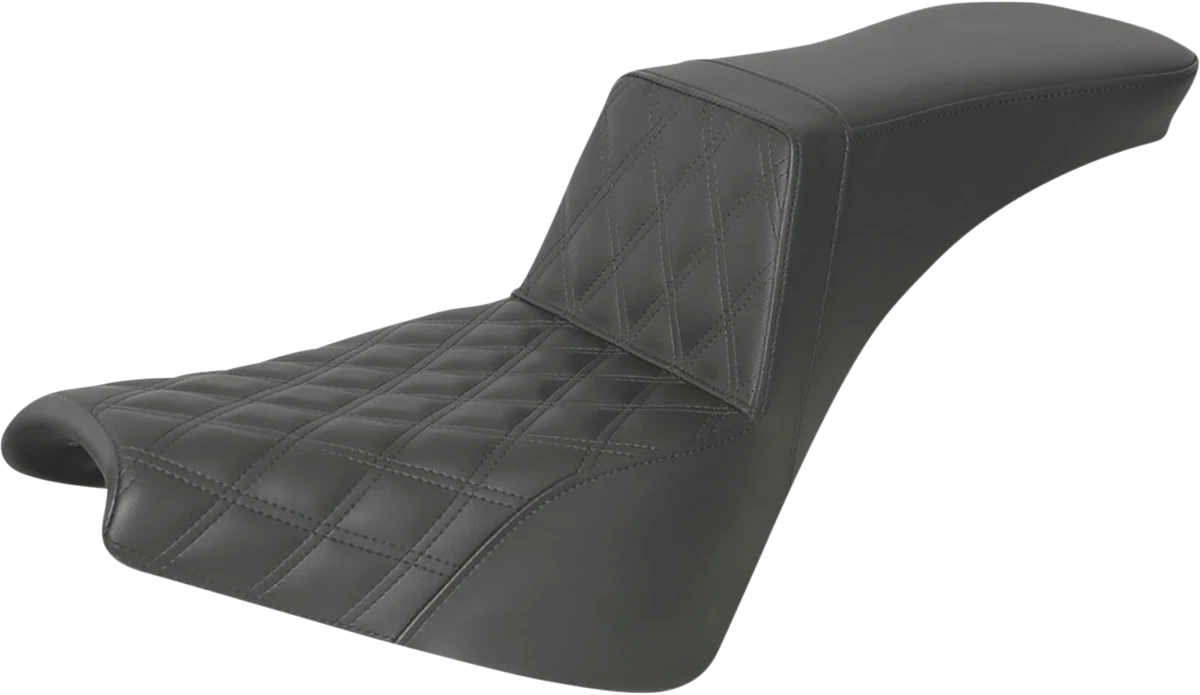 Step-Up Seat for Harley Davidson (2014–2023) - Black, Lattice Stitch, 818-30-192