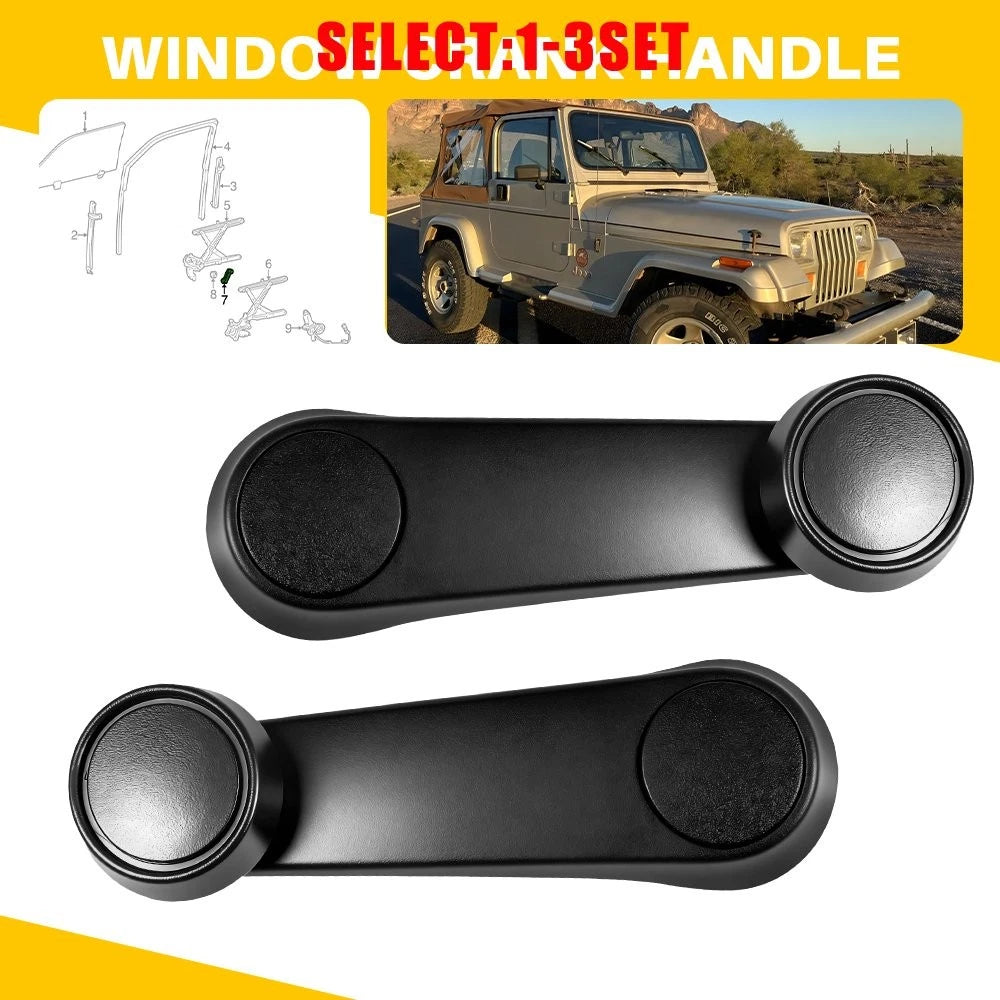 Set of 2 Front Window Crank Handles for Jeep Wrangler (YJ) (1992–1995)