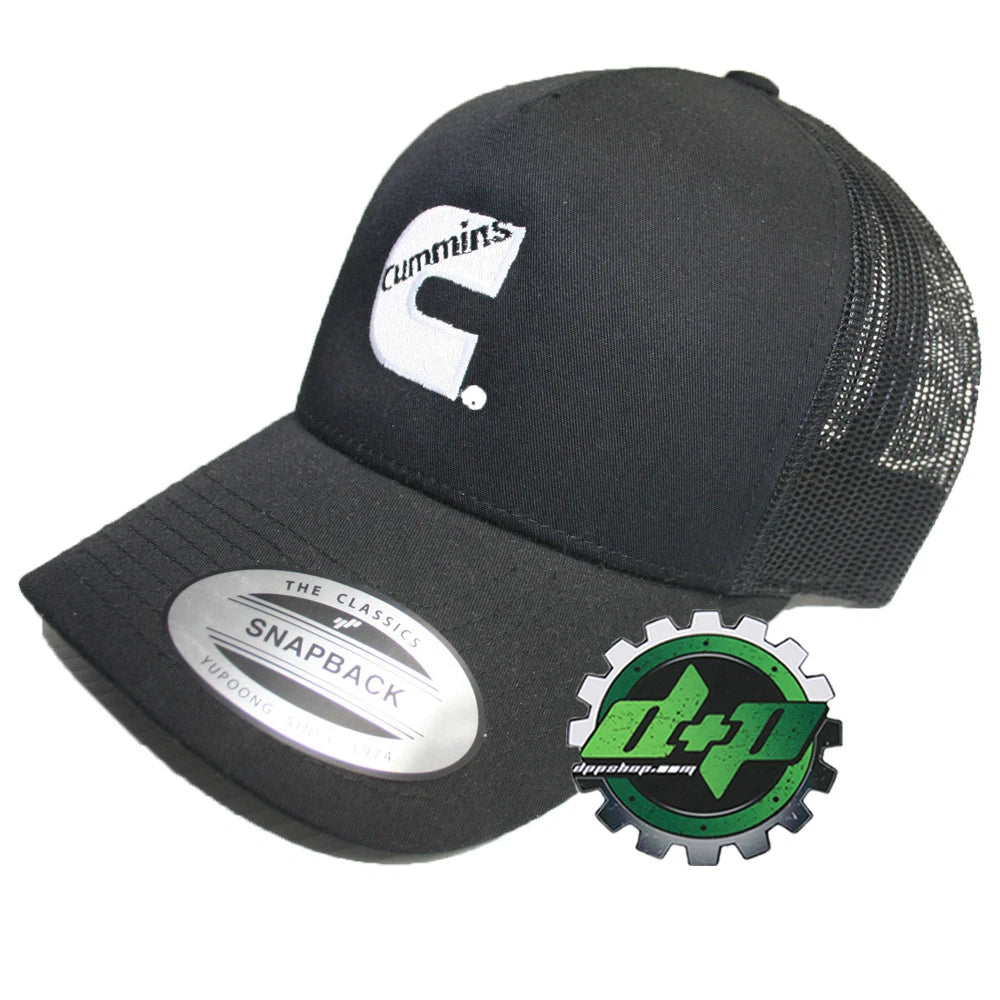 Cummins Trucker Mesh Summer Hat for Trucks (Snap Back, Black Logo)