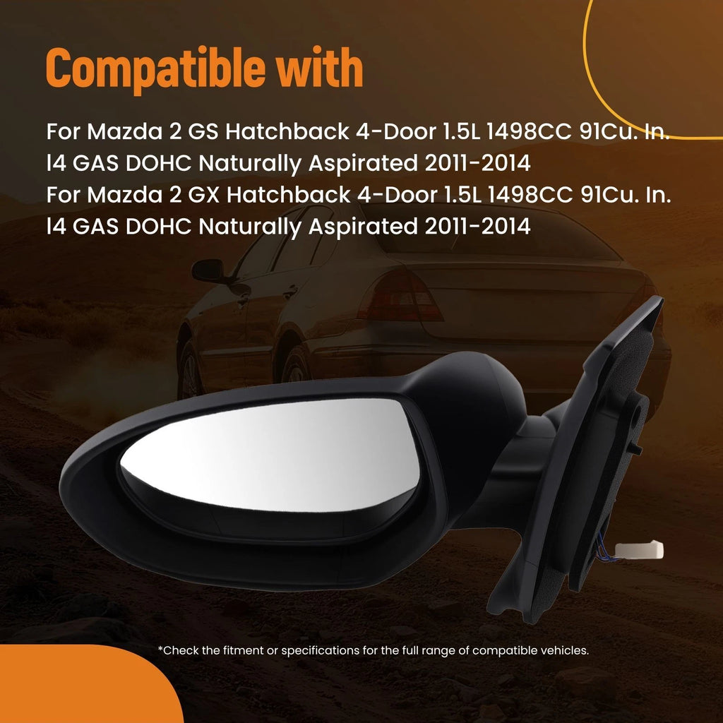 Left Power Adjust Mirror for Mazda 2 (2011–2014) MA1320171