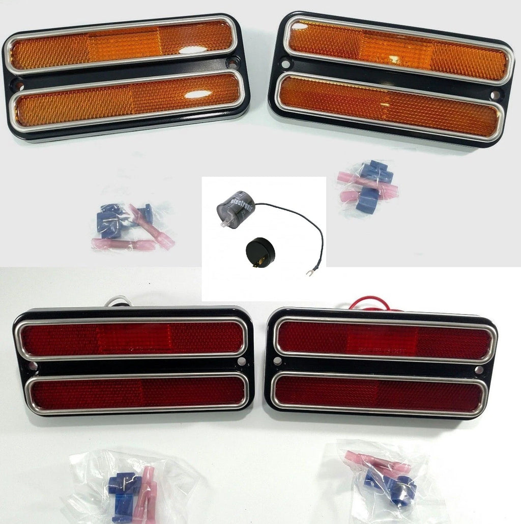 LED Side Marker Light Set Red Amber for Chevy Truck (1968–1972)
