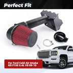 Cold Air Intake System with Red Filter for Ford F150 2009-2010 5.4L V8