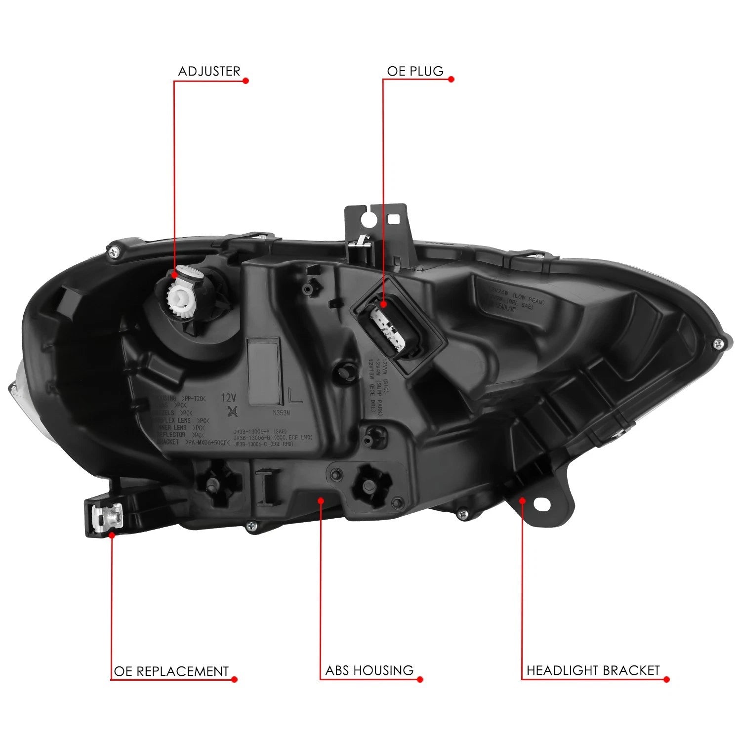 Left Side HID Projector Headlight for Ford Mustang (2018–2022)