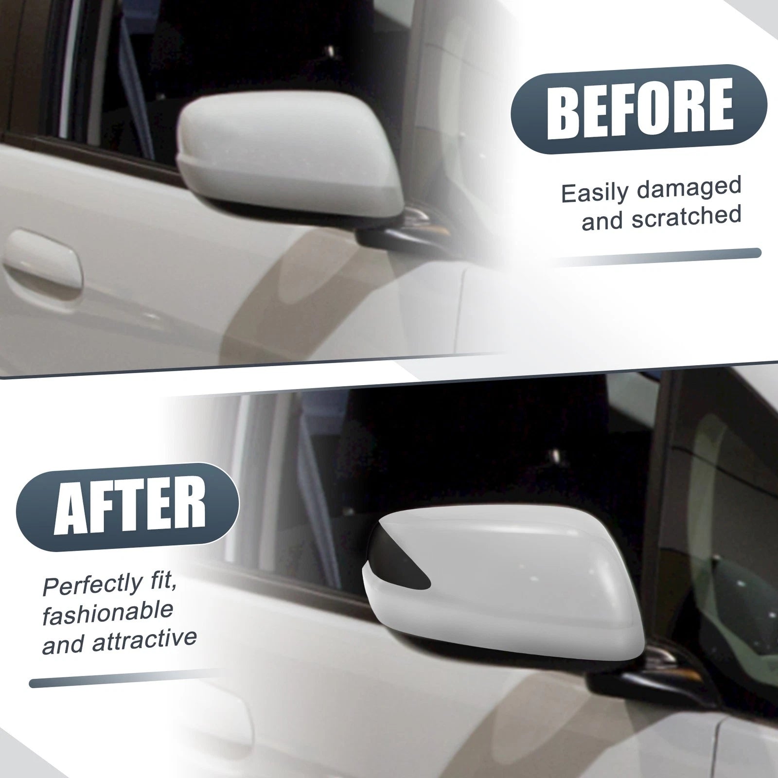 Right Side Mirror Cover Cap for Honda Fit (2009–2013) - White