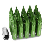 20 PCS M12X1.5 107MM Tall Green Aluminum Spiked Lug Nuts + Adapter