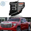 Left Side Black LED Headlight Assembly for GMC Sierra 1500 (2022–2024)