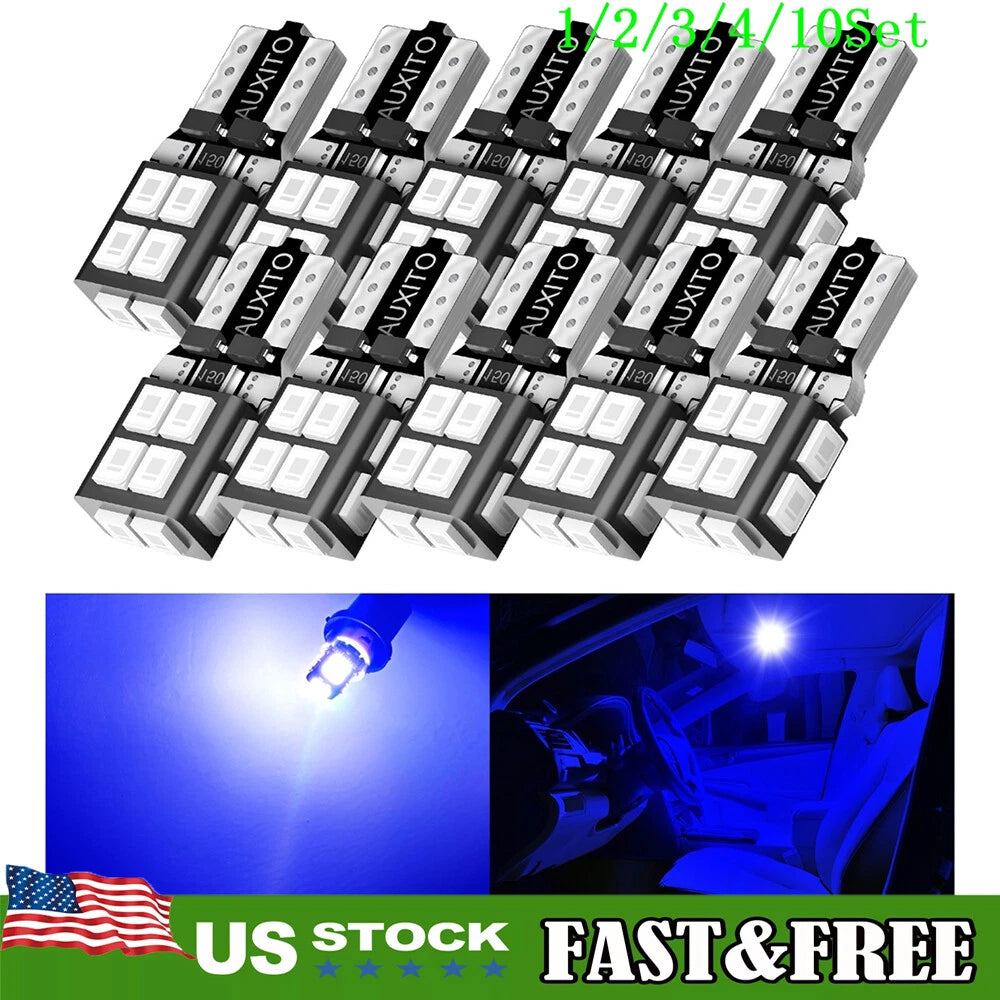 Set of 10 T10 LED License Plate Light Bulbs for Various Models