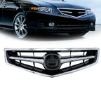 Chrome and Black Front Upper Trim Grille for Acura TSX (2006â2008)