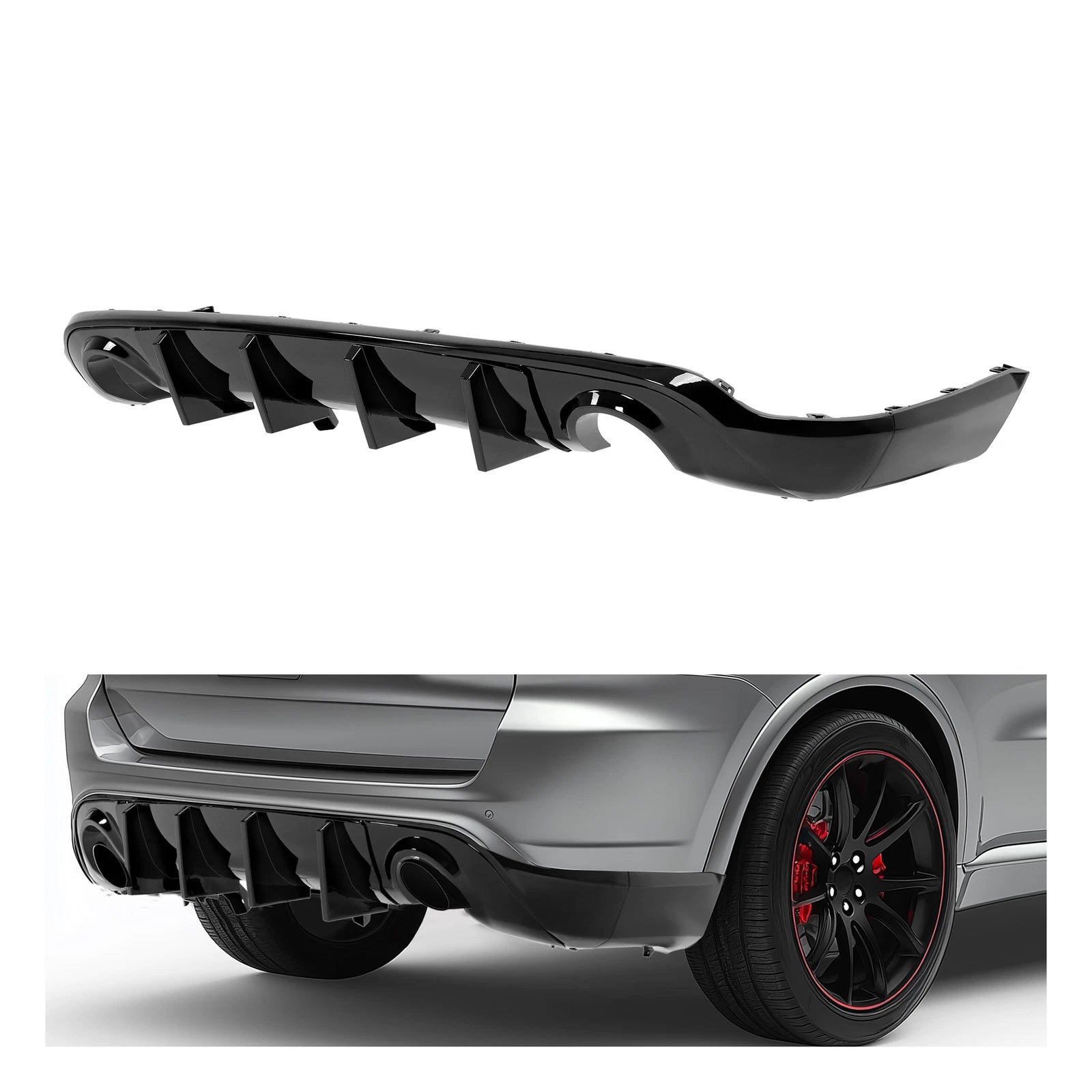 Rear Bumper Lip Diffuser for Dodge Durango (2011–2025) Glossy Black
