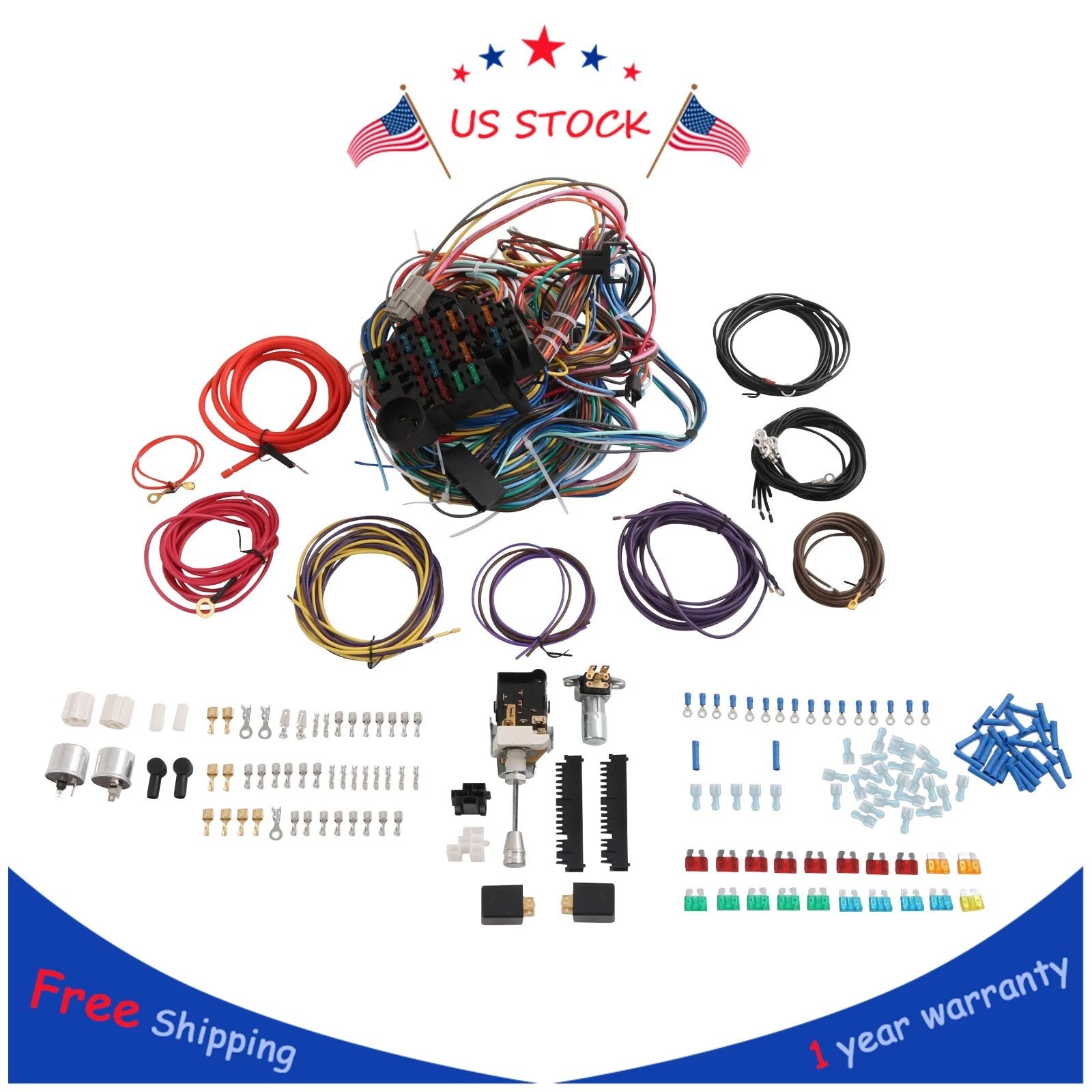 22 Circuit Wiring Harness for Street Rod Universal