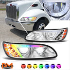 Full LED Signal RGB DRL Headlights for Peterbilt 325 330 340 382 387 (1999–2020)