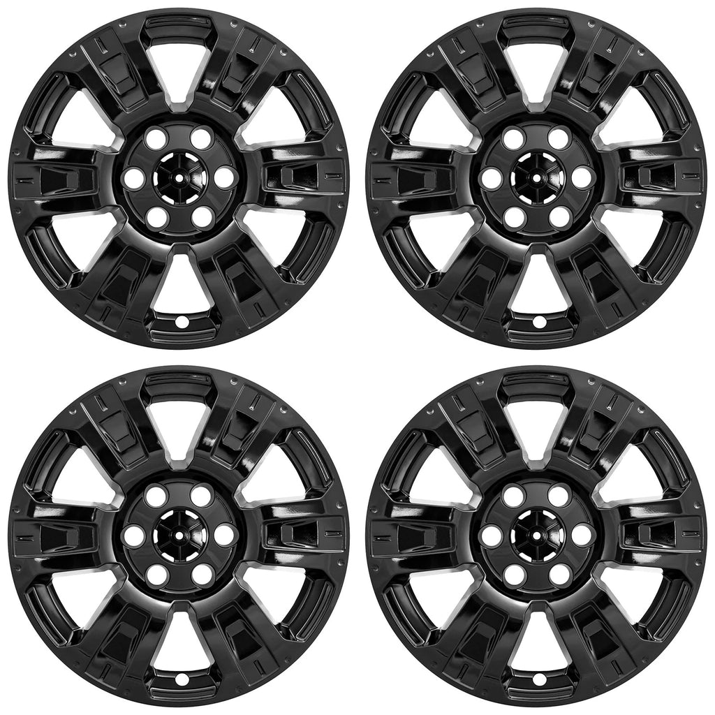 4 Black 18" Wheel Skins Hub Caps Alloy Rim Covers for Nissan Titan SV 2017-2020