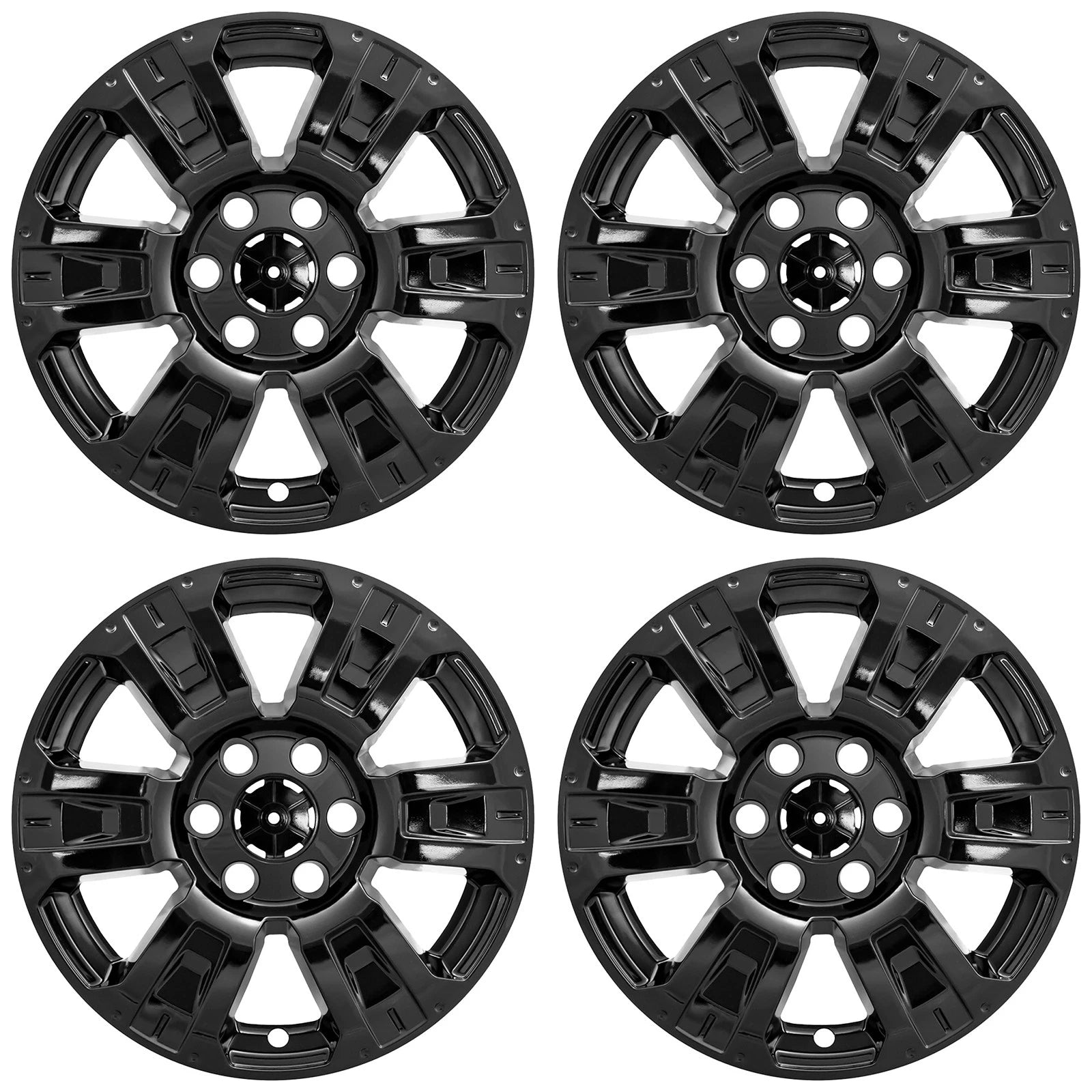 4 Black 18" Wheel Skins Hub Caps Alloy Rim Covers for Nissan Titan SV 2017-2020