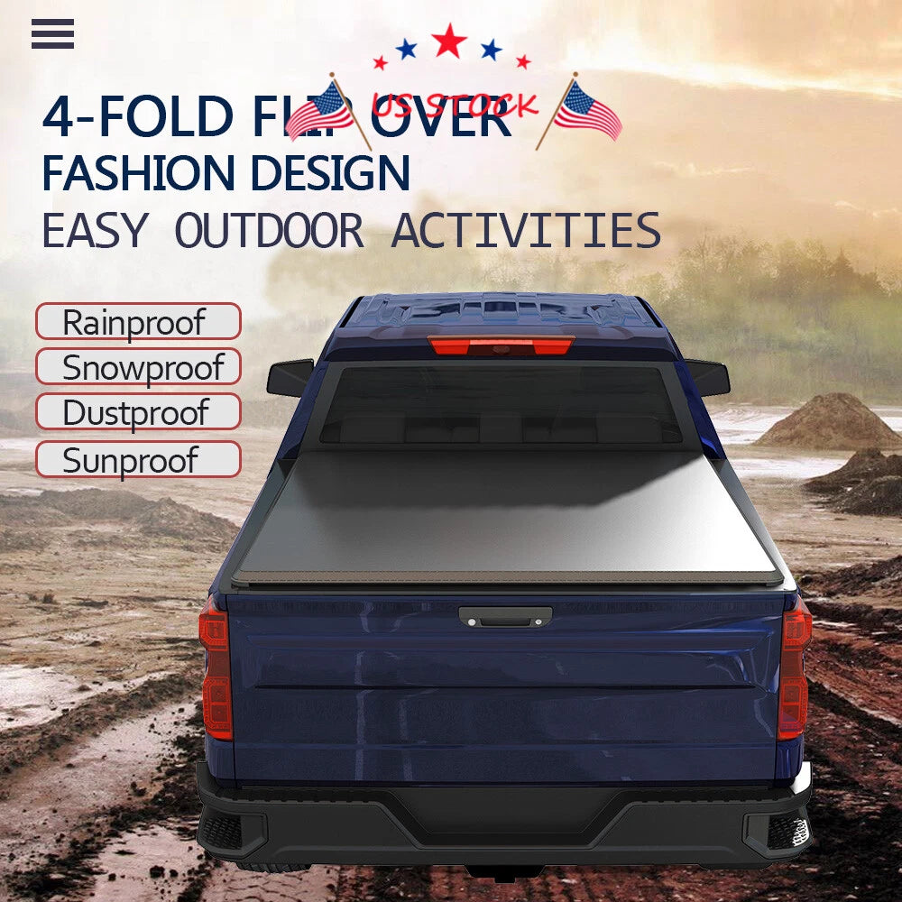 4-Fold Soft Tonneau Cover for Dodge Ram 1500 2500 3500 (2002-2019)