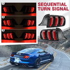 LED Sequential Tail Lights for Ford Mustang (2015–2023) - Red Lens