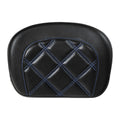 Blue Stitching Passenger Sissy Bar Backrest Pad for Harley Street Road Glide