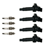 Set of 4 Ignition Coils & Spark Plugs for Toyota Corolla Celica (1998–2008)