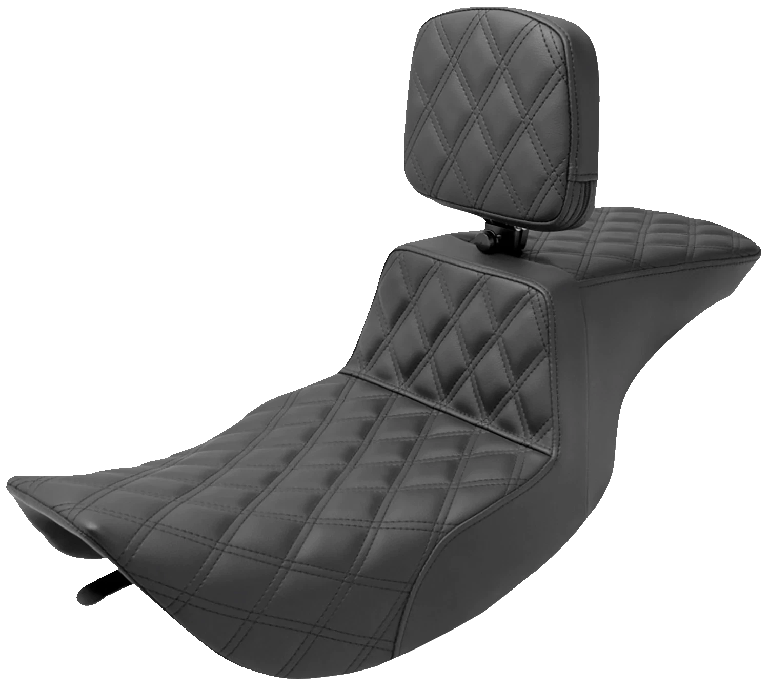 SADDLEMEN Tour Step-Up Seat for Harley FLHR/FLHX (Rider Backrest, Full Lattice Stitch)