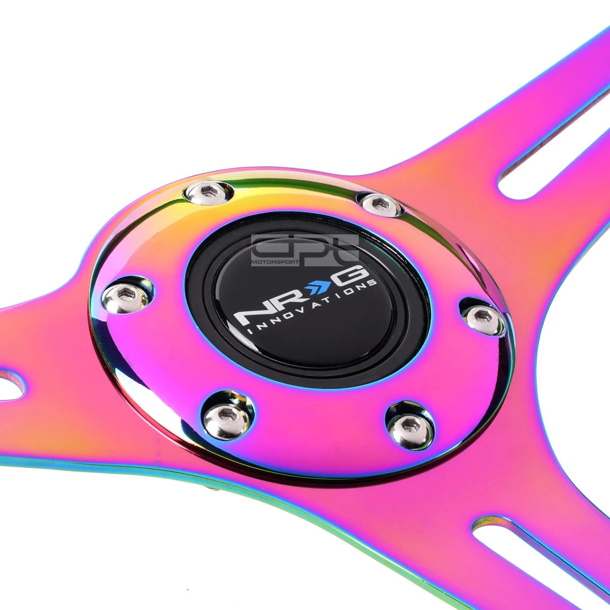 NRG 6-Bolt Green Wood Grip Neo Chrome Sport Steering Wheel for Universal Fit